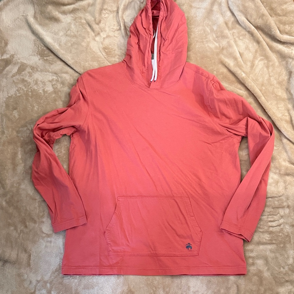 Brooks Brothers Washed Red Hooded Long Sleeve T-Shirt